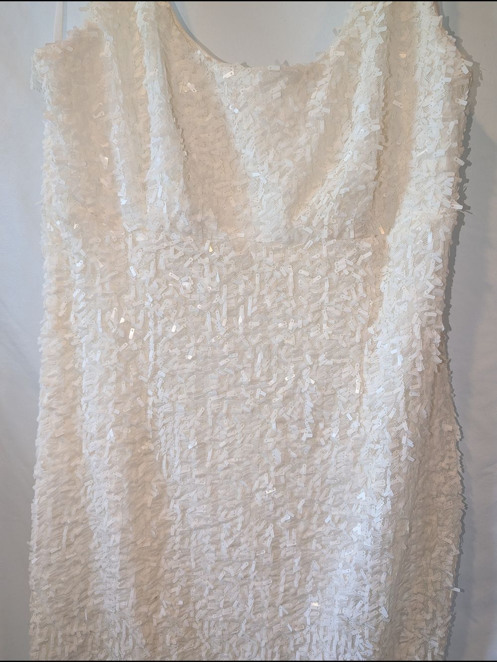 Suzi Chin for Maggy Boutique Ivory Textured Sheath Mini Dress Graduation Party - Picture 3 of 7